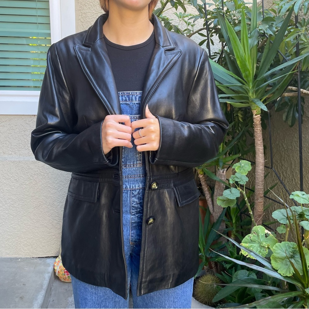 Vintage black Neiman Marcus lamb leather jacket